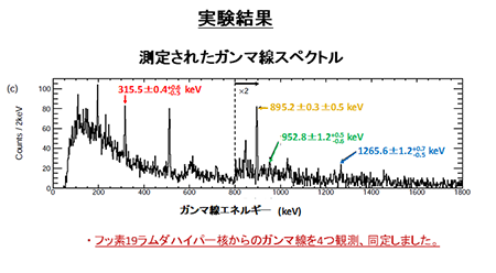 測定されたガンマ線スペクトル